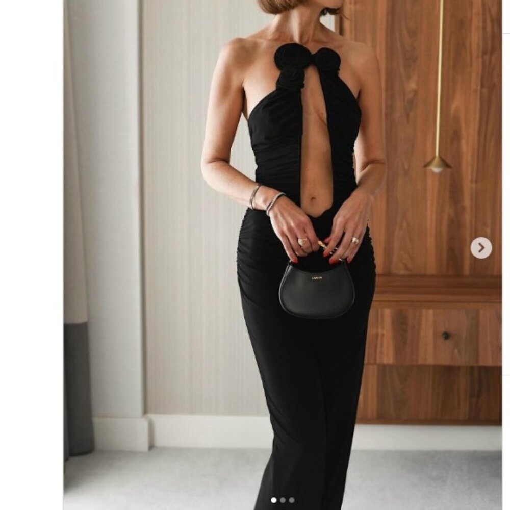 New Magda Butrym Plunging Gown in Black maxi backless strapless cutout small - Picture 1 of 16